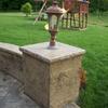 Lighting posts all built with stamped concrete.